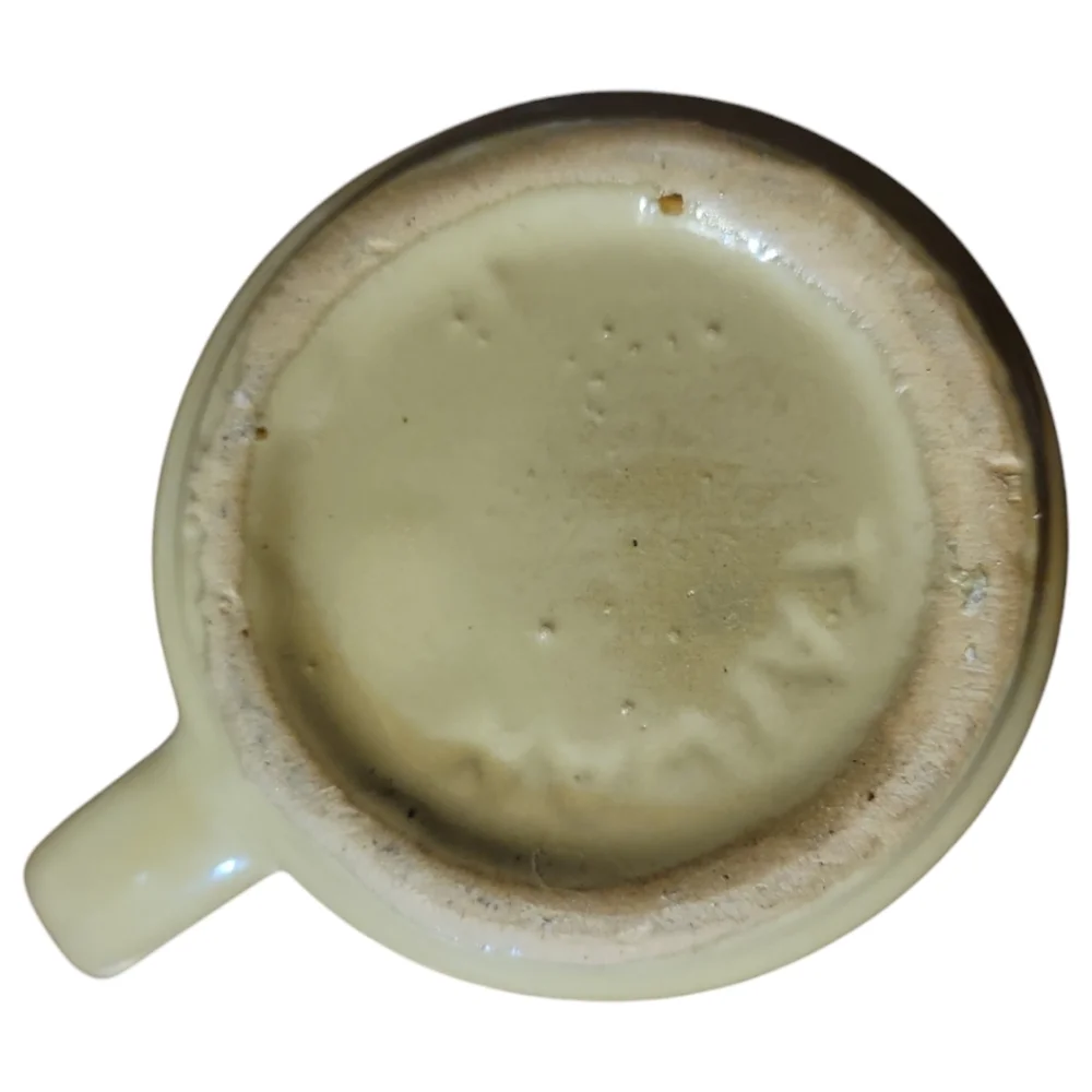 1 Vtg 70's Dip Glazed Interpur Earth Tones Tricolor Coffee Tea Cup Mug Taiwan